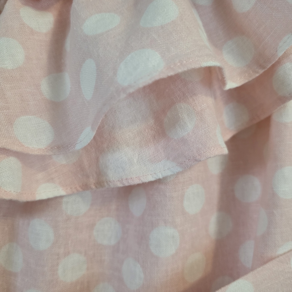 Lisa Marie Fernandez Pink Polka Dot Ruffle Dress Size XL - Picture 9 of 11